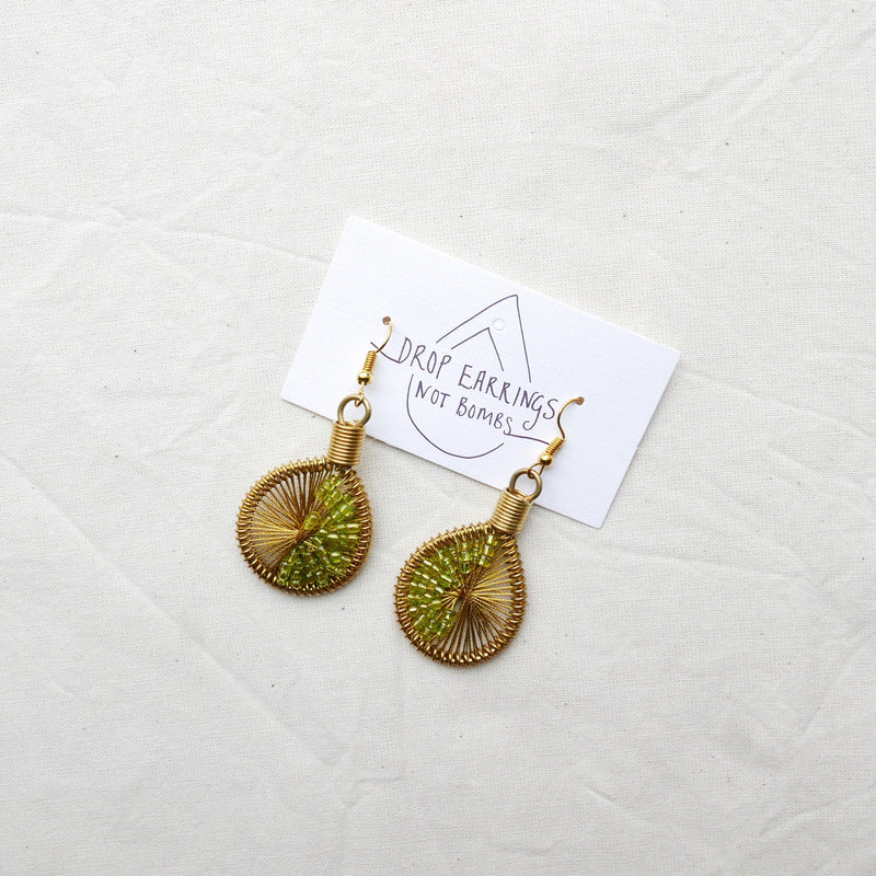 Drop Earrings Not Bombs - Ripples (Nuqi - Olive)